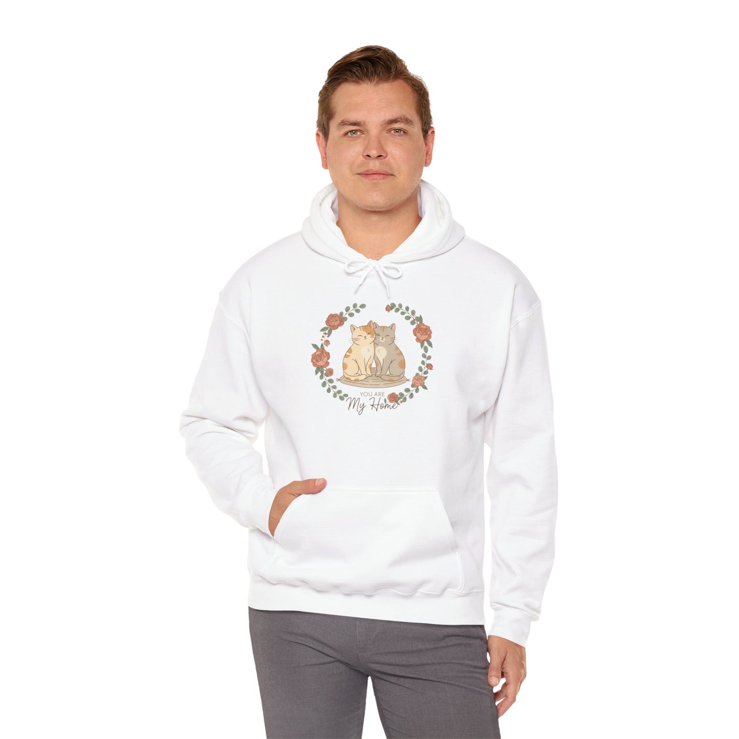 Valentine Cat Couple "You’re My Home" Hoodie