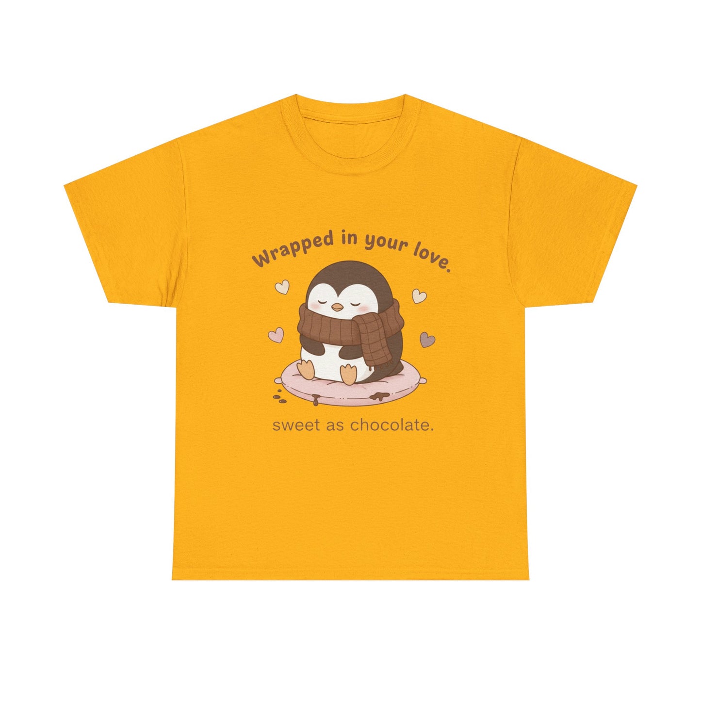 Penguin 'Wrapped in Your Love' Tee — Cute Valentine Chocolate Shirt