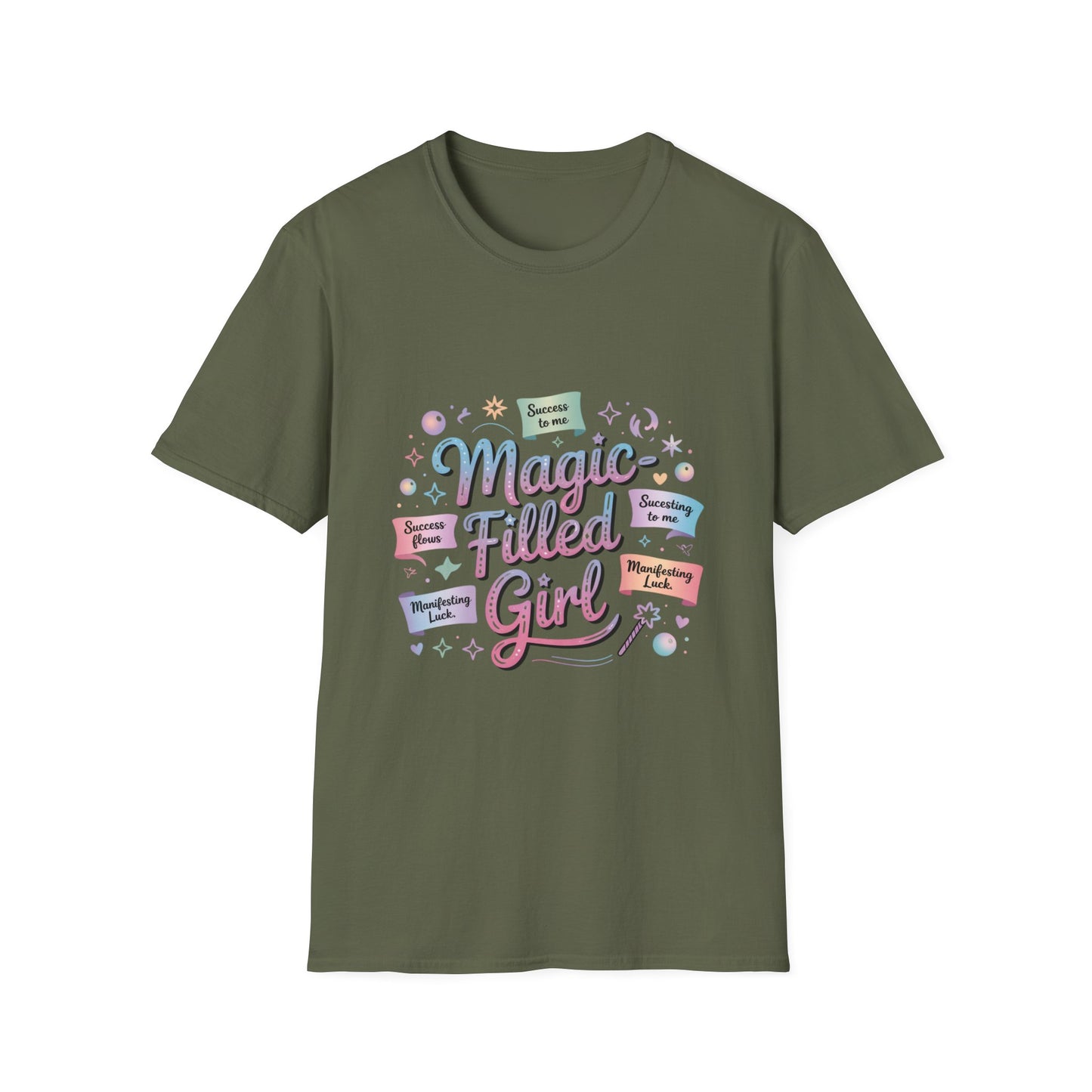 Magic-Filled Girl T-Shirt — Pastel Whimsical Cute Graphic Tee