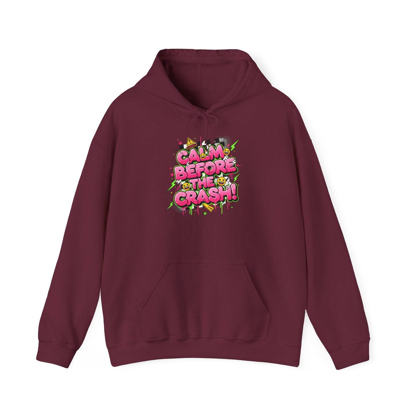 Crash Out Meltdown Hoodie | neon graffiti, warning skate streetwear