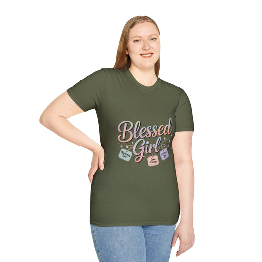Blessed Girl T-Shirt — Pastel Inspirational Graphic Tee