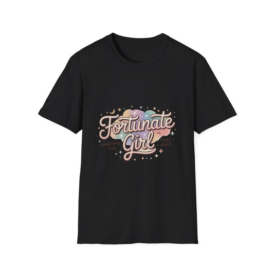 Fortunate Girl T-Shirt — Cute Retro Script Graphic Tee