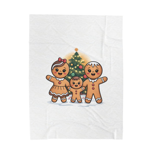 Gingerbread Family Velveteen Plush Blanket | Trash Animal Joy, Merry Trash-mas