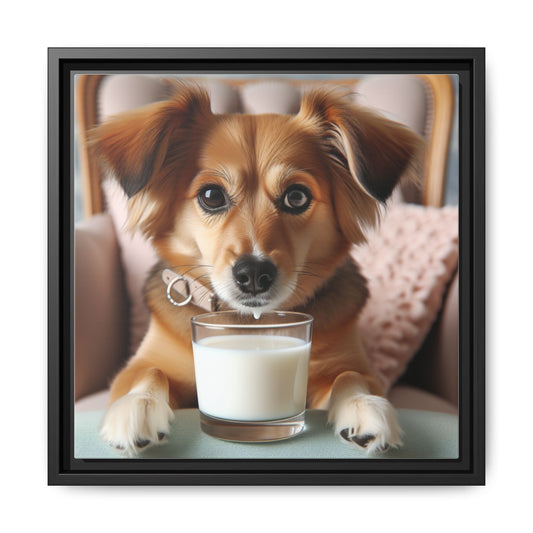 Framed Lion Matte Canvas Wall Art — Regal Gold Mane Portrait